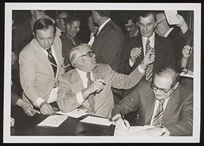 Bill signing with Governor Shapp for the Pennsylvania Farmland and Forest Land Assessment Act of 1974.