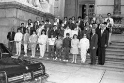 Group Photo on Capitol Steps, Members, Senate Members, Students