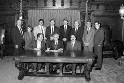 Bill Signing in Governor's Reception Room, Guests, Members, Secretary of Commerce, Senate Members