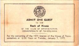 Admission Ticket for Swearing-in Ceremony