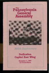 Brochure, "305th Anniversary: Dedication Capitol East Wing."