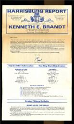 Newsletter, 1987, "Harrisburg Report from State Representative Kenneth E. Brandt."