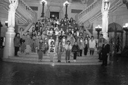 Group Photo in Main Rotunda, Senate Members, Students