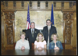 Katie Miller citation presentation, in the Governor's Reception Room with Rep. Thomas Tangretti