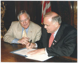 Bill signing in the Governor's Reception Room for Act 105 of 2006, life insurance for PA National Guard.