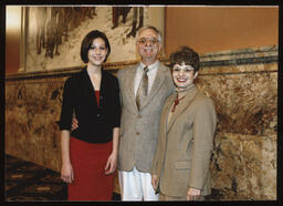 Representative Mary Ann Dailey with Guest Page Katie Moslak and her father, Tom Moslak on the House floor